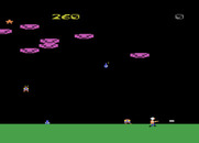 Cloudburst for Atari 8-bit - Watch out for the cloud hoppers walking along the ground...