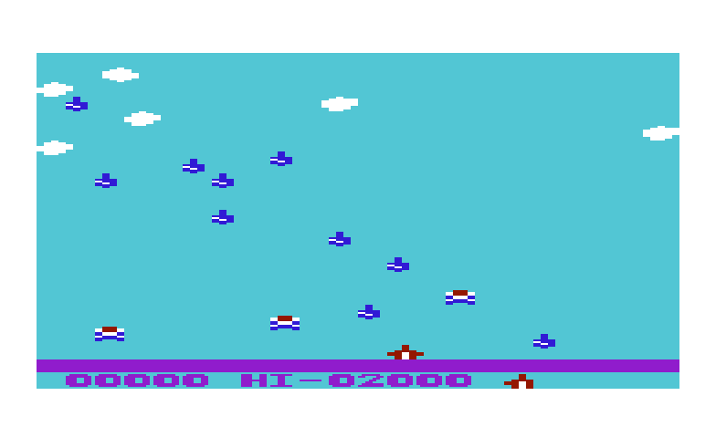 Cloudburst Commodore VIC-20 Screenshot: Opponents can rain down fast and furiously...