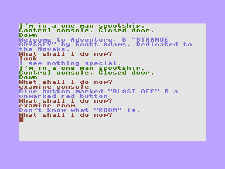Strange Odyssey Commodore 16 & Plus/4 Screenshot: Exploring...