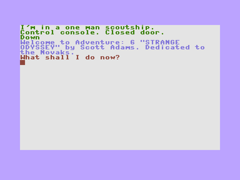Strange Odyssey Commodore 16 & Plus/4 Screenshot: Game start.