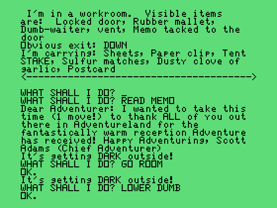 Count, The TI-99/4A Screenshot: Found a note from the author...