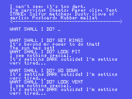 Count, The TI-99/4A Screenshot: I can't see, it's too dark!