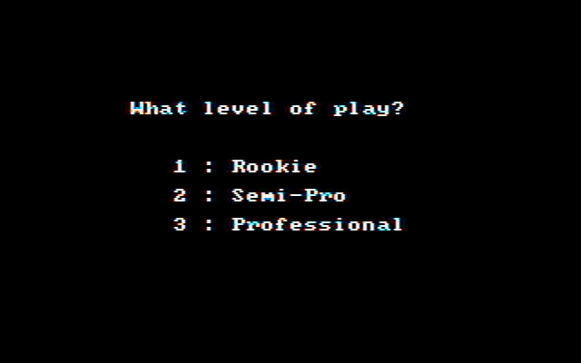 Pitstop II IBM PC/Compatibles Screenshot: What skill level would you like?