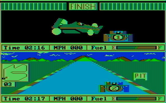 Pitstop II IBM PC/Compatibles Screenshot: Race finished!
