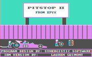 Pitstop II for IBM PC/Compatibles - Title screen.