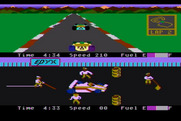 Pitstop II for Atari 8-bit - Second player pulls over for a pitstop.