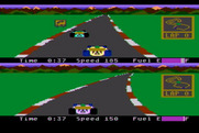 Pitstop II for Atari 8-bit - A race in progress...