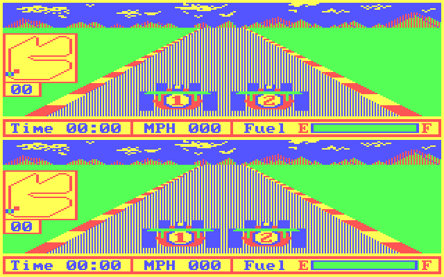 Pitstop II IBM PC/Compatibles Screenshot: Getting ready to race...