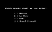 Pitstop II for IBM PC/Compatibles - Which track do you want to race on?
