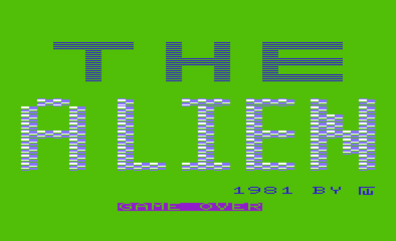Alien, The Commodore VIC-20 Screenshot: The game over screen.