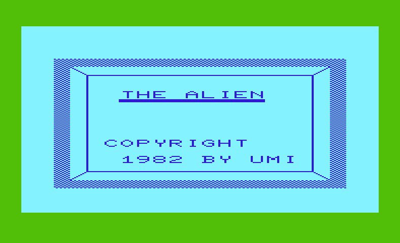 Alien, The Commodore VIC-20 Screenshot: Title screen.