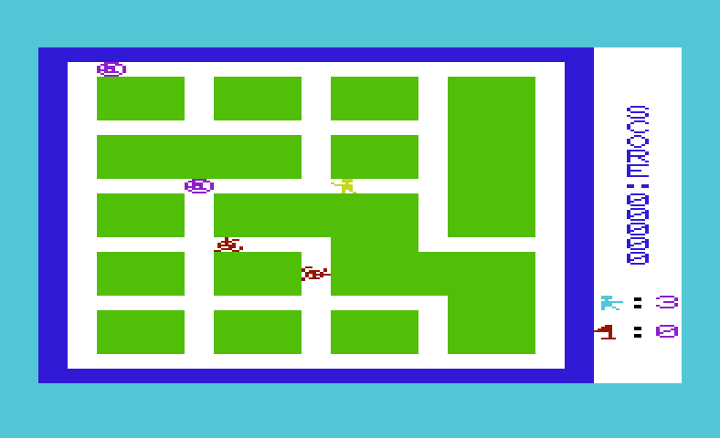 Alien, The Commodore VIC-20 Screenshot: Two aliens caught in a trap!