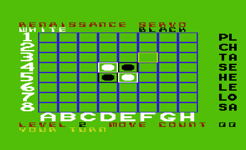 Renaissance Commodore VIC-20 Screenshot: Game start.