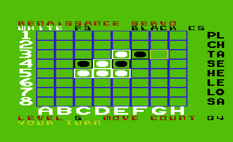 Renaissance Commodore VIC-20 Screenshot: What should the next turn be?