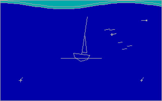 Posey Yacht Race Simulation IBM PC/Compatibles Screenshot: The race continues...