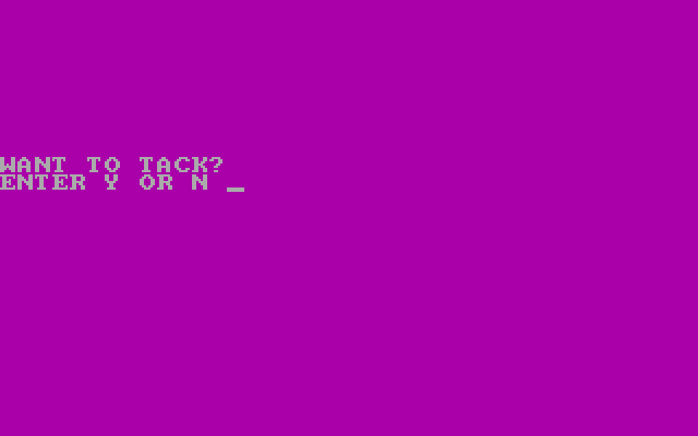 Posey Yacht Race Simulation IBM PC/Compatibles Screenshot: Want to tack?