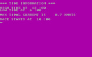 Posey Yacht Race Simulation for IBM PC/Compatibles - Tide information.