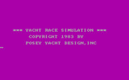 Posey Yacht Race Simulation for IBM PC/Compatibles - Title screen.