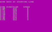 Posey Yacht Race Simulation for IBM PC/Compatibles - Here's the wind data at the starting line.