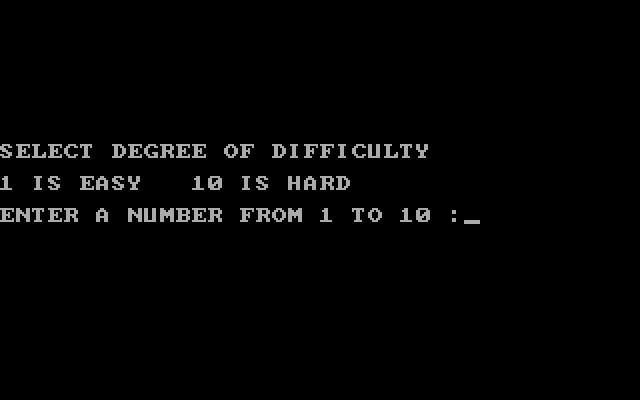 Posey Yacht Race Simulation IBM PC/Compatibles Screenshot: Select level of difficulty.