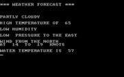 Posey Yacht Race Simulation for IBM PC/Compatibles - Here's the weather forecast.