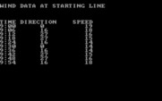 Posey Yacht Race Simulation for IBM PC/Compatibles - Wind data at the starting line.