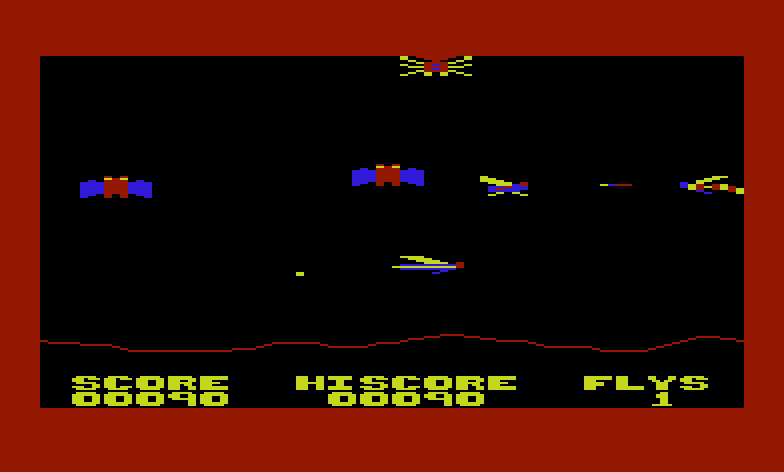 Spiders of Mars Commodore VIC-20 Screenshot: Yikes, I'm surrounded!