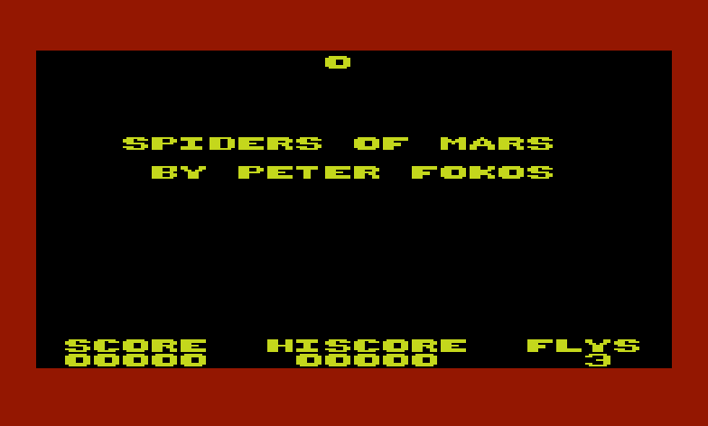 Spiders of Mars Commodore VIC-20 Screenshot: Title screen.