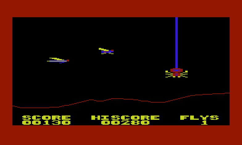 Spiders of Mars Commodore VIC-20 Screenshot: Spider attacks...