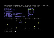 Star Trek Evolution for Commodore 64 - Beginner's Star Trek - Game start.