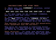 Star Trek Evolution for Commodore 64 - Beginner's Star Trek - Instructions, Part 1.