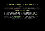 Star Trek Evolution for Commodore 64 - Star Trek Senior - Your orders.