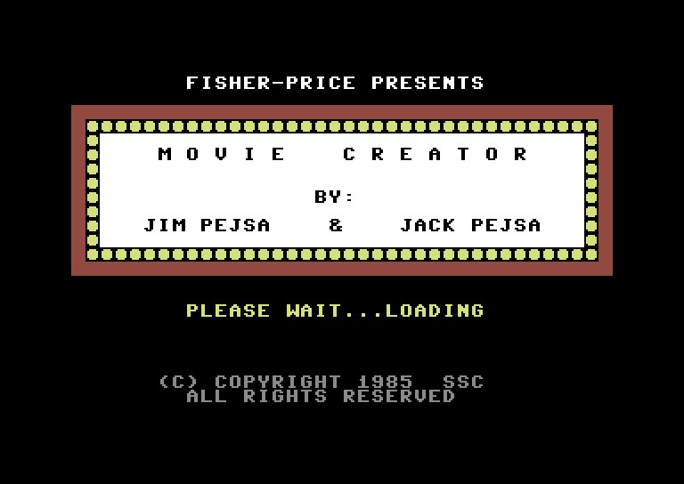Movie Creator Commodore 64 Screenshot: Title screen.