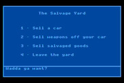 AutoDuel for Atari 8-bit - Visit the salvage yard to sell stuff...