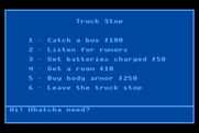 AutoDuel for Atari 8-bit - Visiting the truck stop...