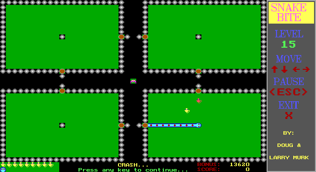 Snake Bite IBM PC/Compatibles Screenshot: Crash!