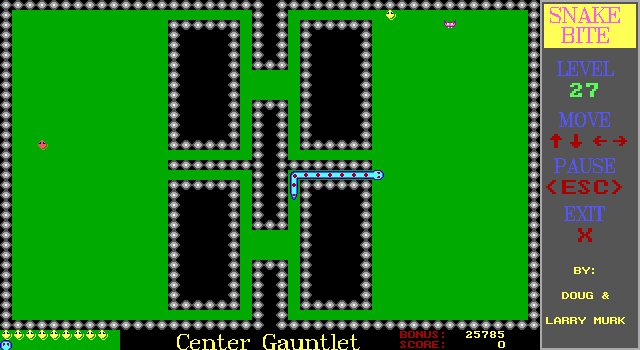 Snake Bite IBM PC/Compatibles Screenshot: Navigating through a narrow passage.