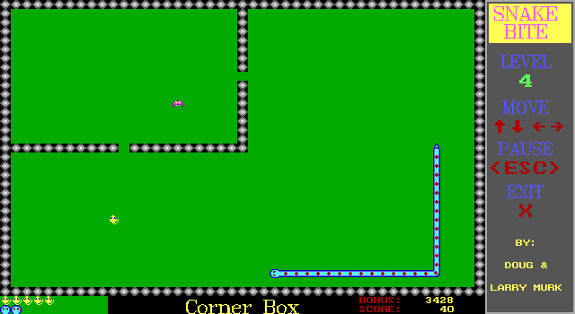 Snake Bite IBM PC/Compatibles Screenshot: Some levels feature narrow passages...