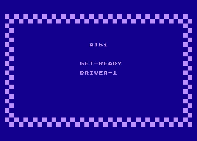 Pitstop Atari 8-bit Screenshot: Ready driver 1...