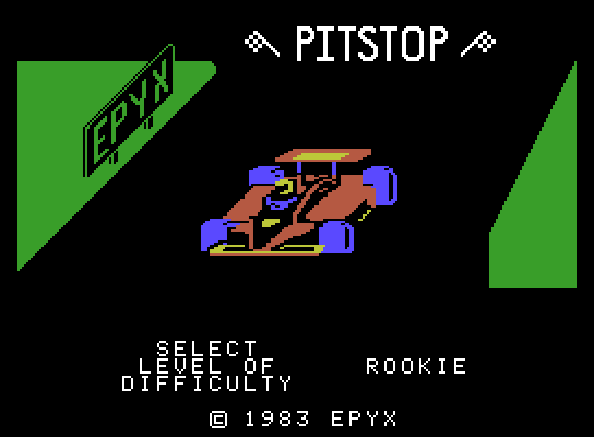 Pitstop ColecoVision Screenshot: Select difficulty level.