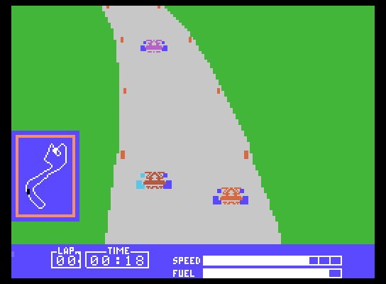 Pitstop ColecoVision Screenshot: Don't crash into other cars!