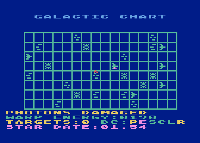 Star Raiders Atari 5200 Screenshot: My photons, among other things, are damaged...