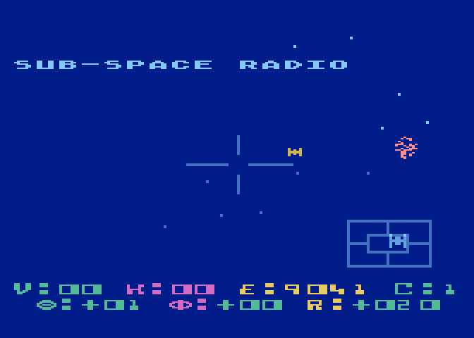 Star Raiders Atari 5200 Screenshot: My sub-space radio has been damaged...