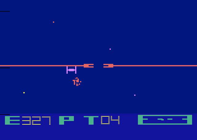 Star Raiders Atari 2600 Screenshot: An enemy fires, get out of the way quick!