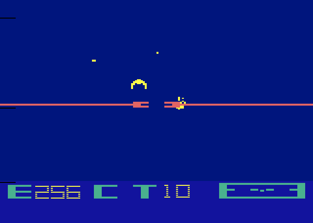 Star Raiders Atari 2600 Screenshot: Another ship appears...fire!