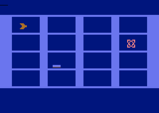 Star Raiders Atari 2600 Screenshot: Viewing the galactic chart.