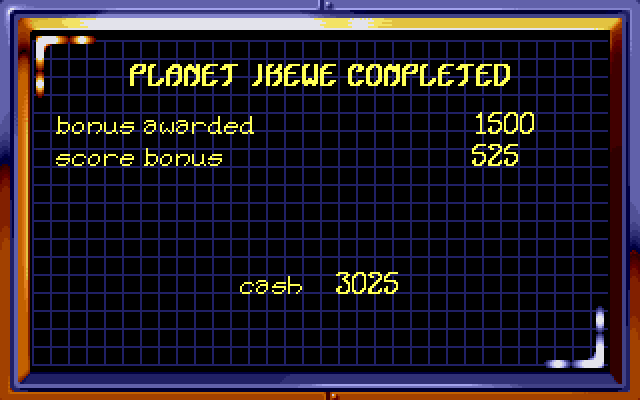 Strike II IBM PC/Compatibles Screenshot: Planet completed...