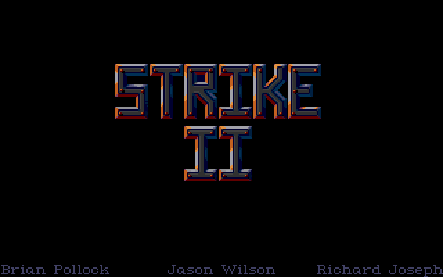 Strike II IBM PC/Compatibles Screenshot: Title screen.