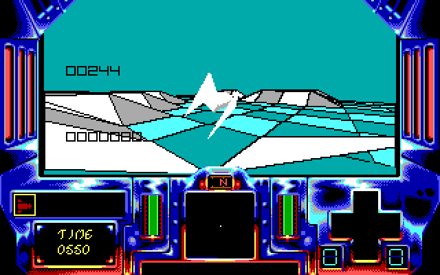 Strike II IBM PC/Compatibles Screenshot: Flying over different types of terrain...