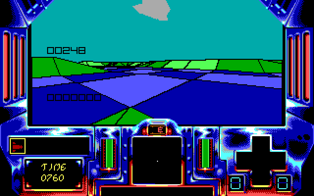 Strike II IBM PC/Compatibles Screenshot: Flying over water.